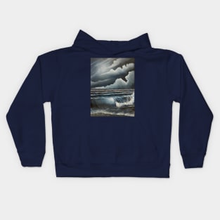 Blue Gray Seascape Kids Hoodie